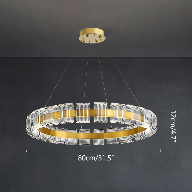 Feyran Gold Circular Led Chandelier for Living Room