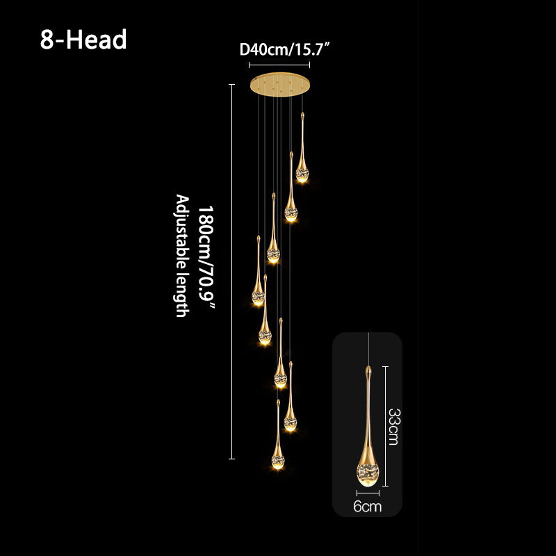 Feyran Luxury Water Drop Pendant Chandelier for Living Room