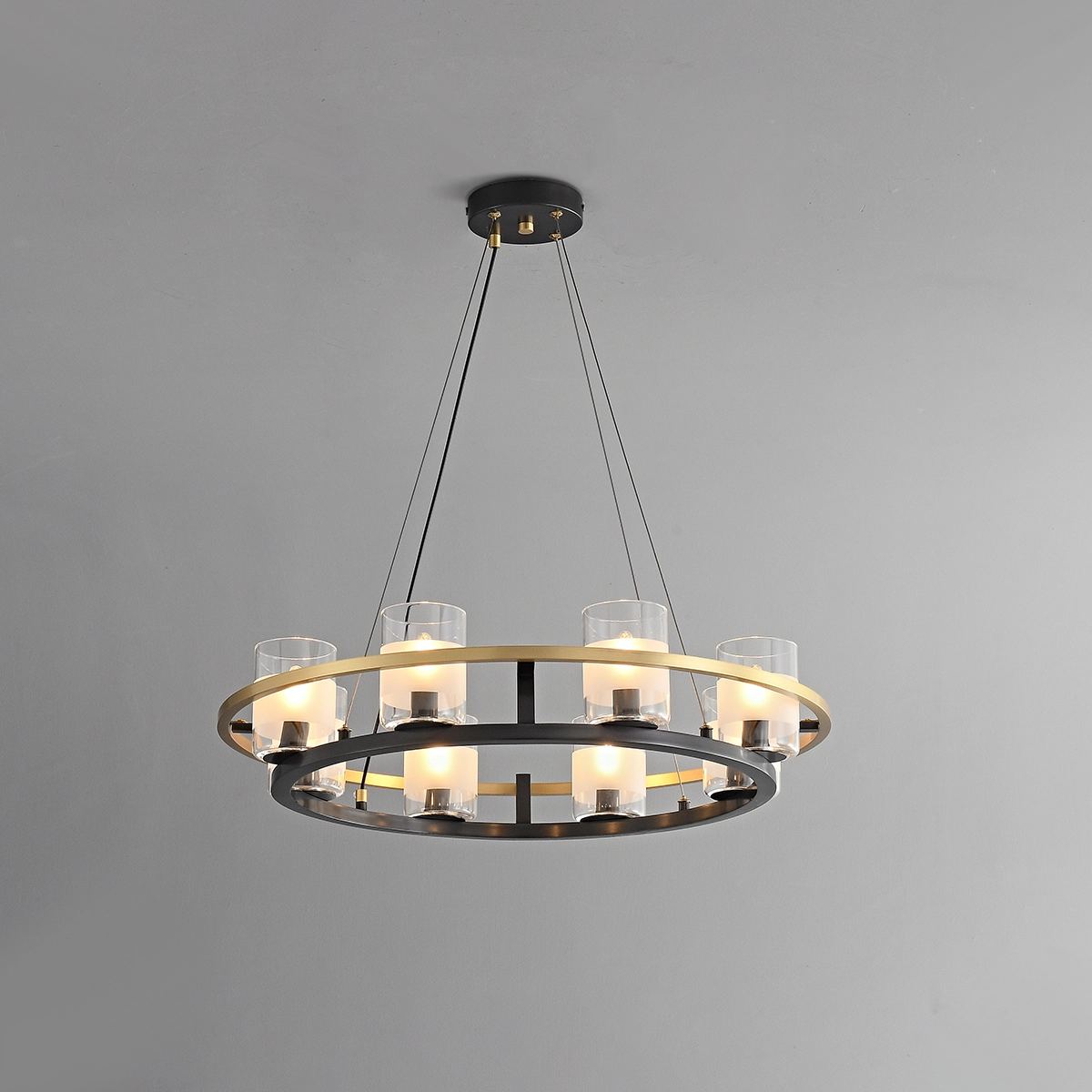 Feyran Nordic Art Simulation Candle Glass Chandelier
