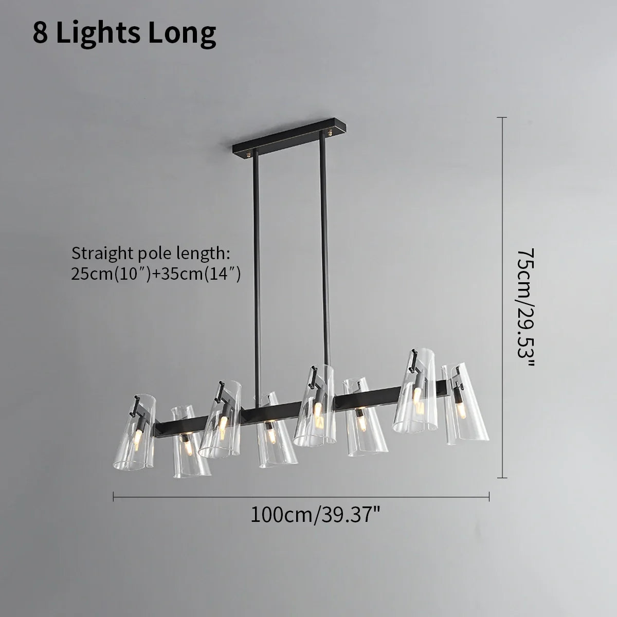 Feyran Modern All-Copper Acrylic Chandelier for Dining Room