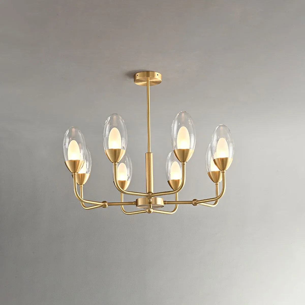 Feyran Luxury Copper & Transparent Glass Chandelier