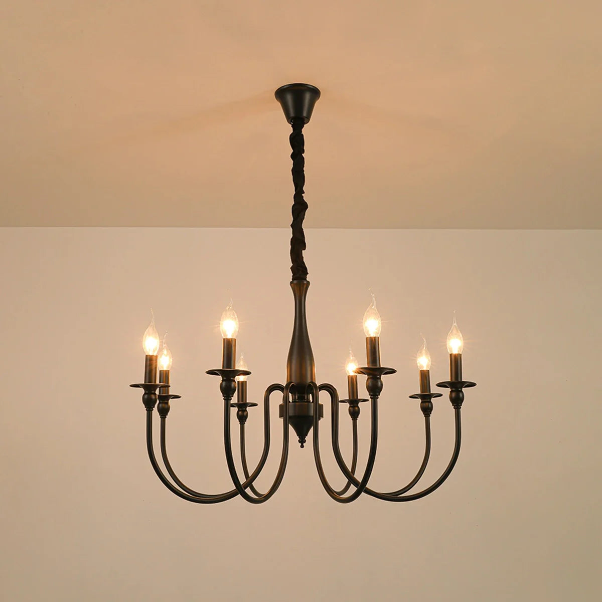 Feyran American Retro Black Candle Chandelier