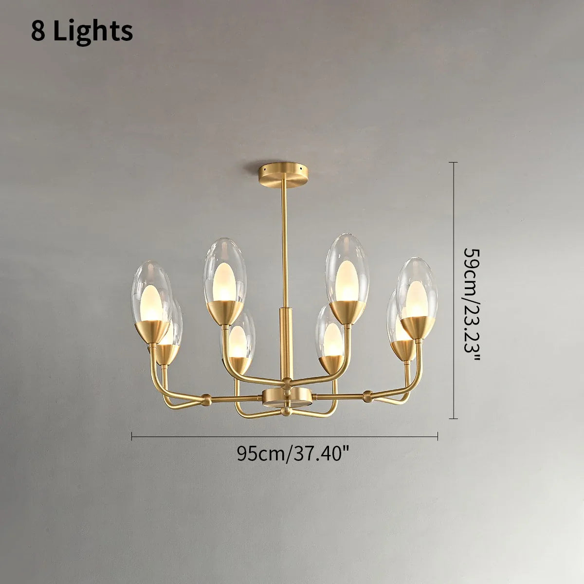 Feyran Luxury Copper & Transparent Glass Chandelier