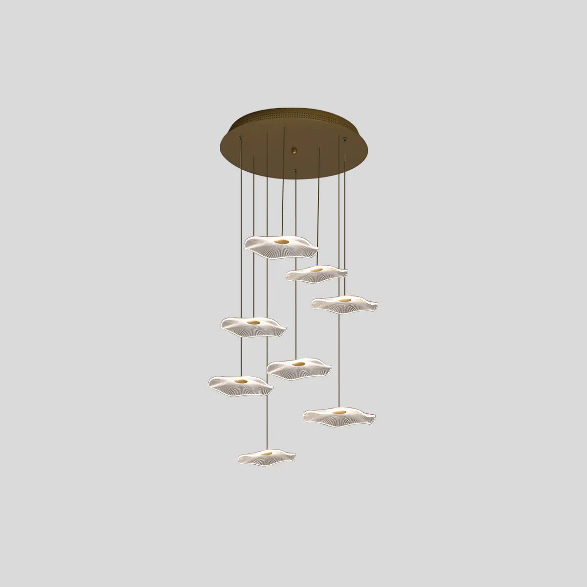 Feyran Rotasu Lotus Leaf Staircase Chandelier