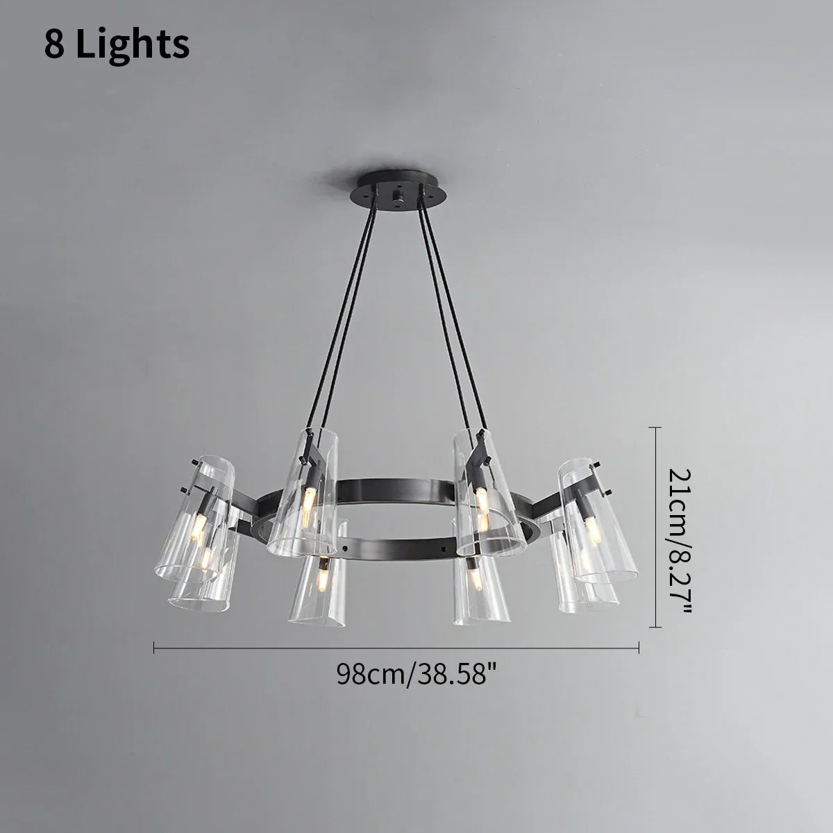 Feyran Modern All-Copper Acrylic Chandelier for Dining Room