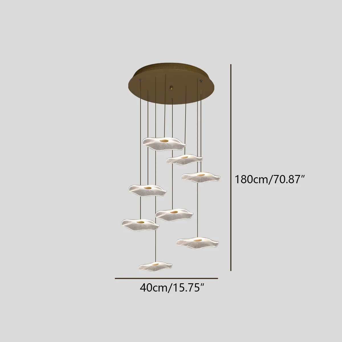 Feyran Rotasu Lotus Leaf Staircase Chandelier