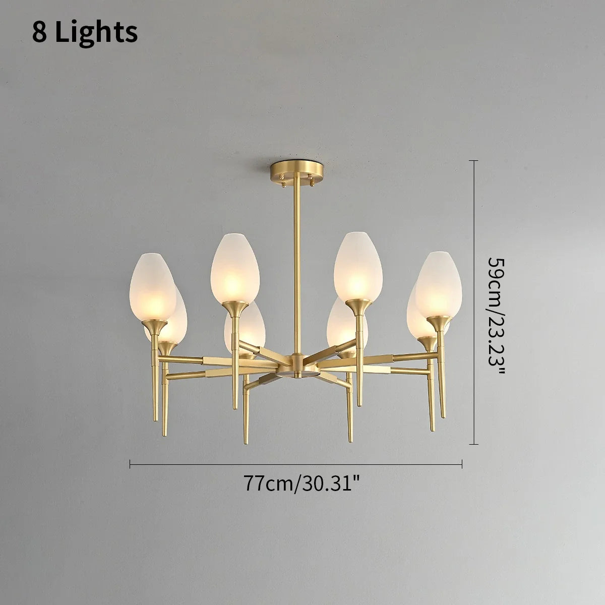 Feyran American All-Copper Bud Glass Chandelier