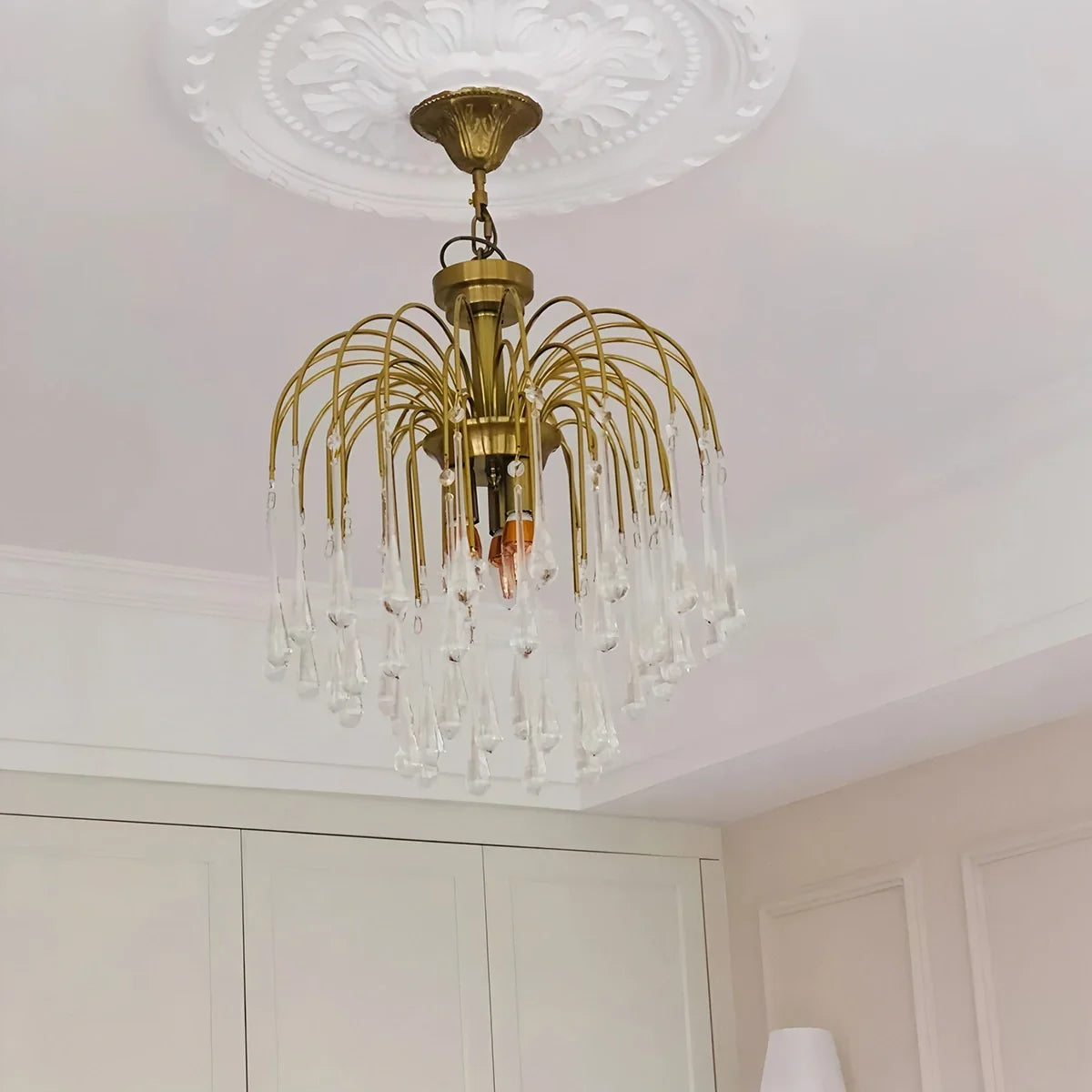 Feyran French Retro Water Drop Glass Chandelier