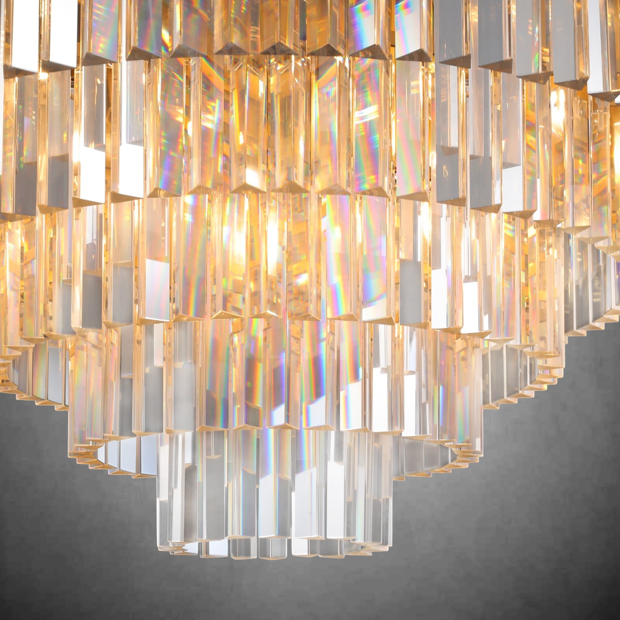Odiana Series K9 Crystal Tiered Round Chandelier 19" 31" 43" Chandelier For Living Room Dinning Room