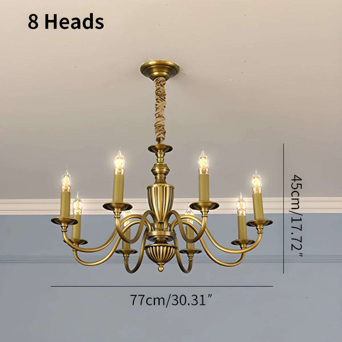Feyran American Vintage Candle Copper Chandelier