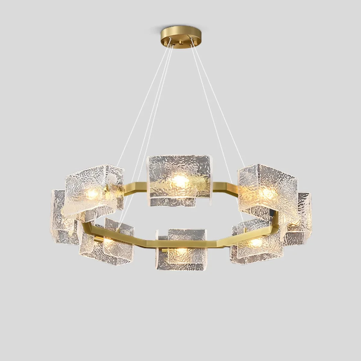 Feyran Textured Glass Round Chandelier