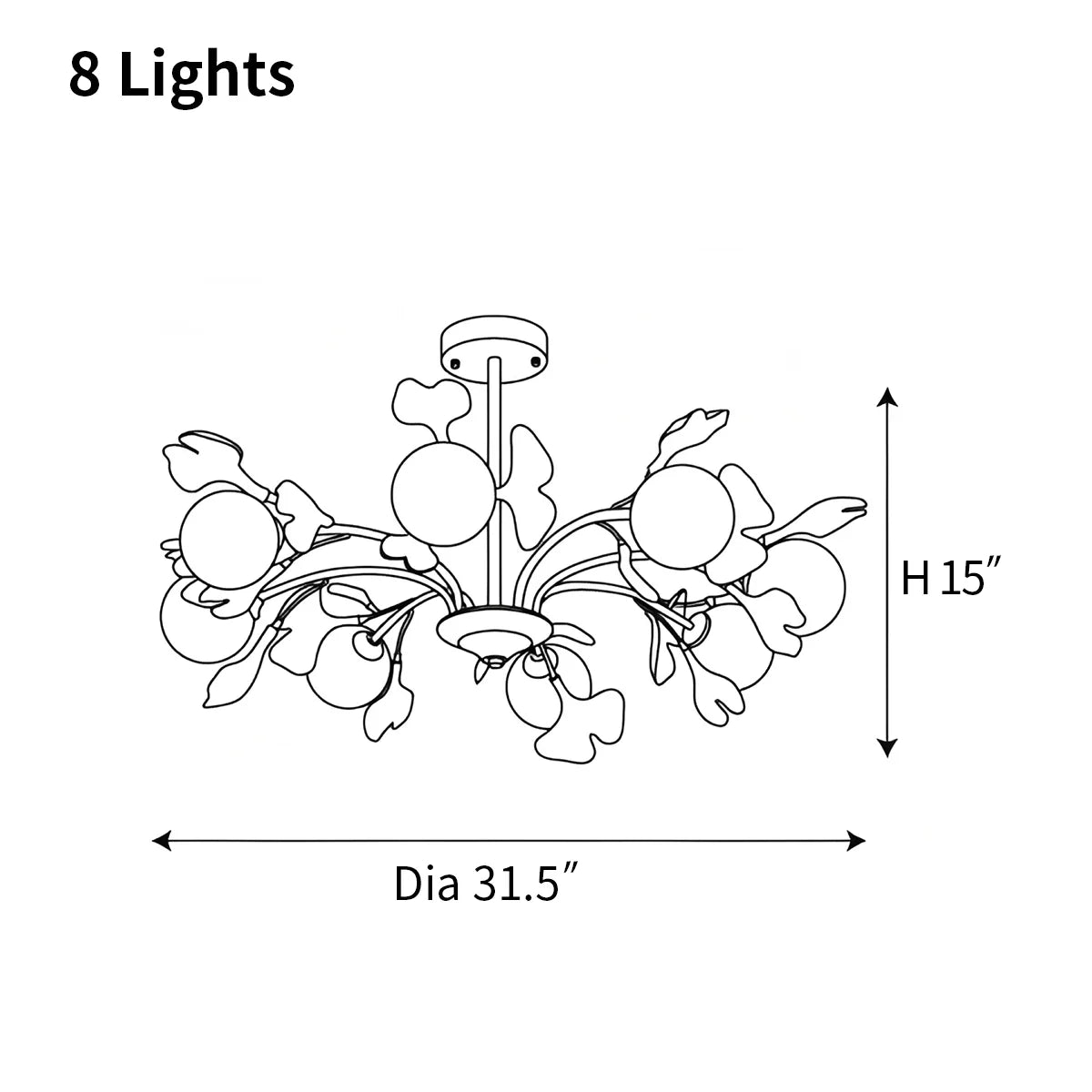 Feyran Thalassa Ginkgo Chandelier for Living Room