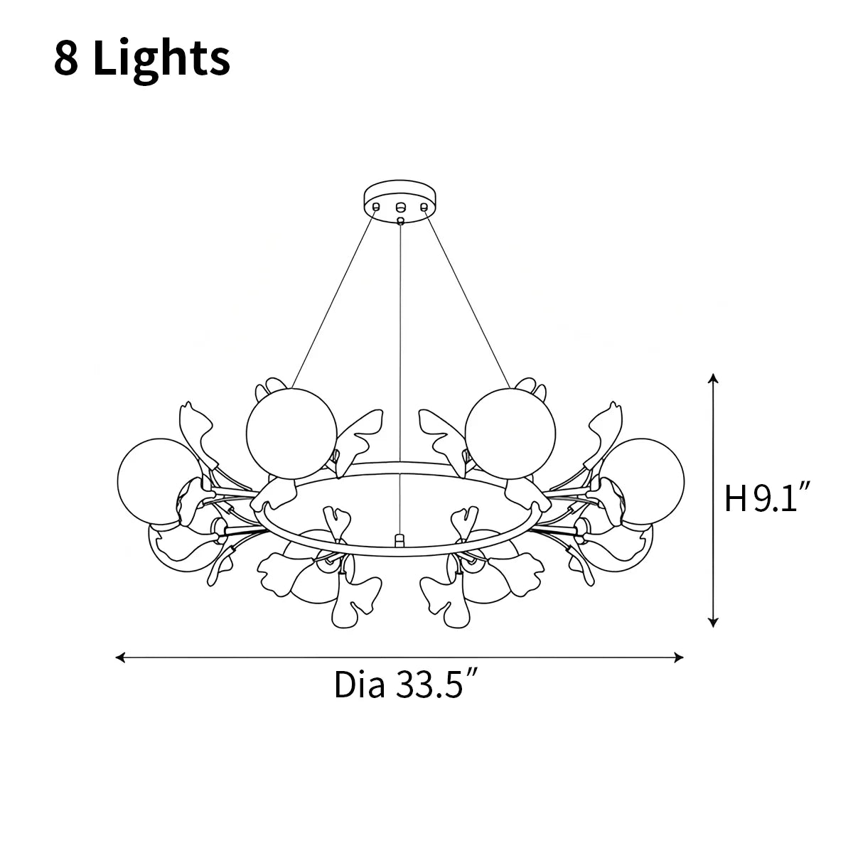 Feyran Evander Ginkgo Chandelier for Dining Area