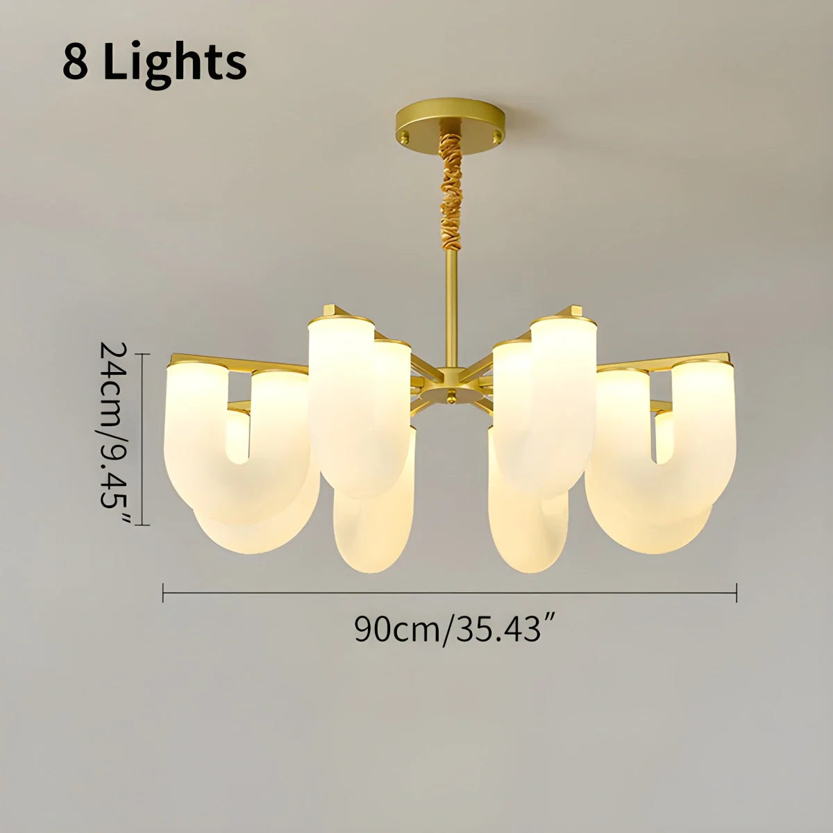 Feyran U-Shaped Milk Glass Chandelier
