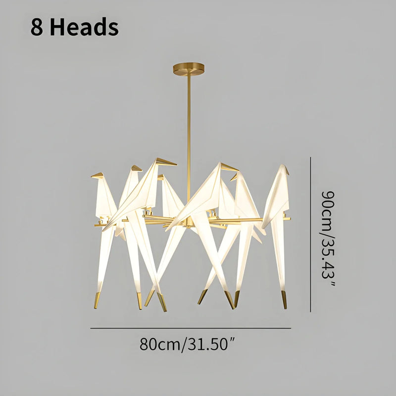 Feyran Paper Crane Bird Chandelier for Dining Room