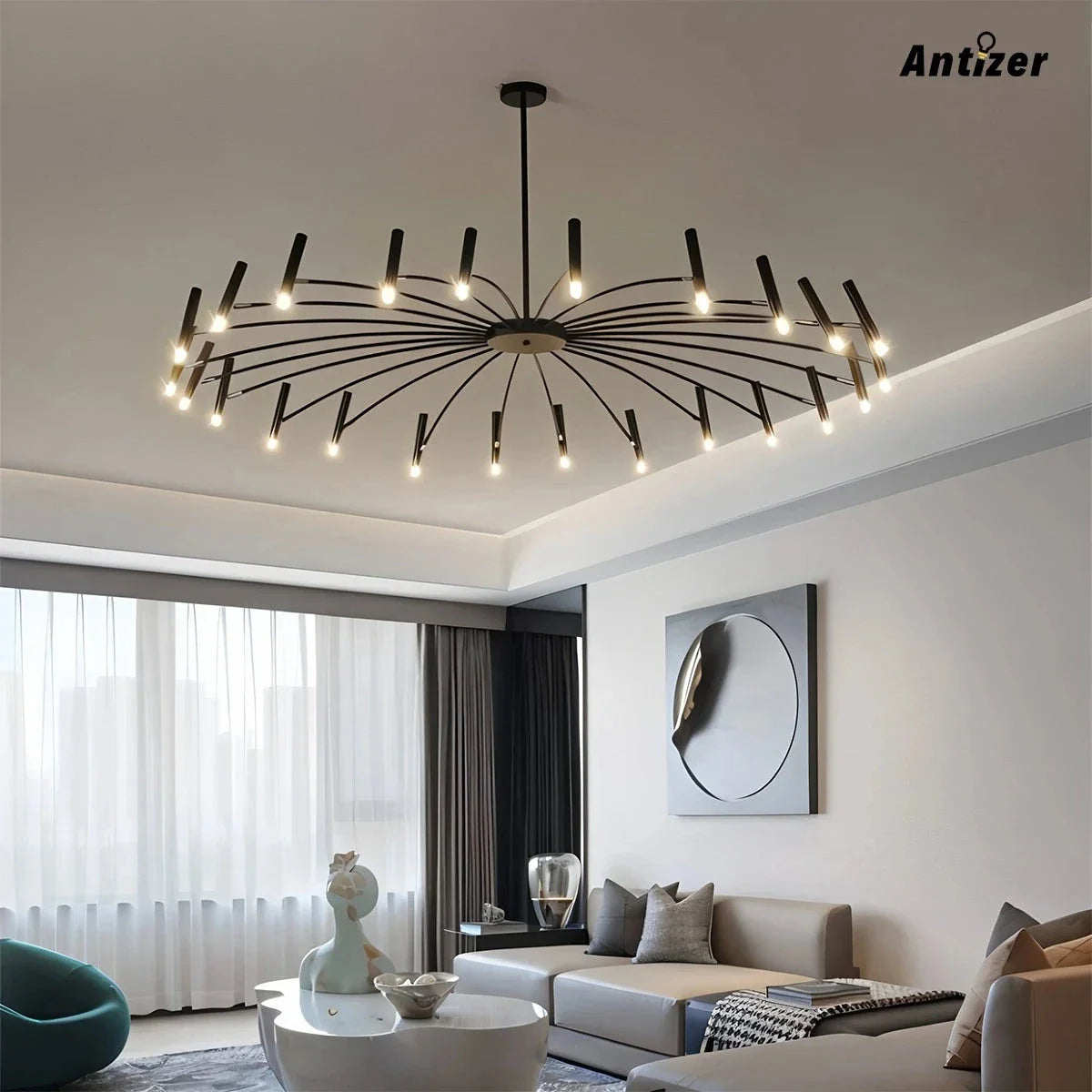 Feyran Modern Adjustable Candelabra Chandelier for Living Room