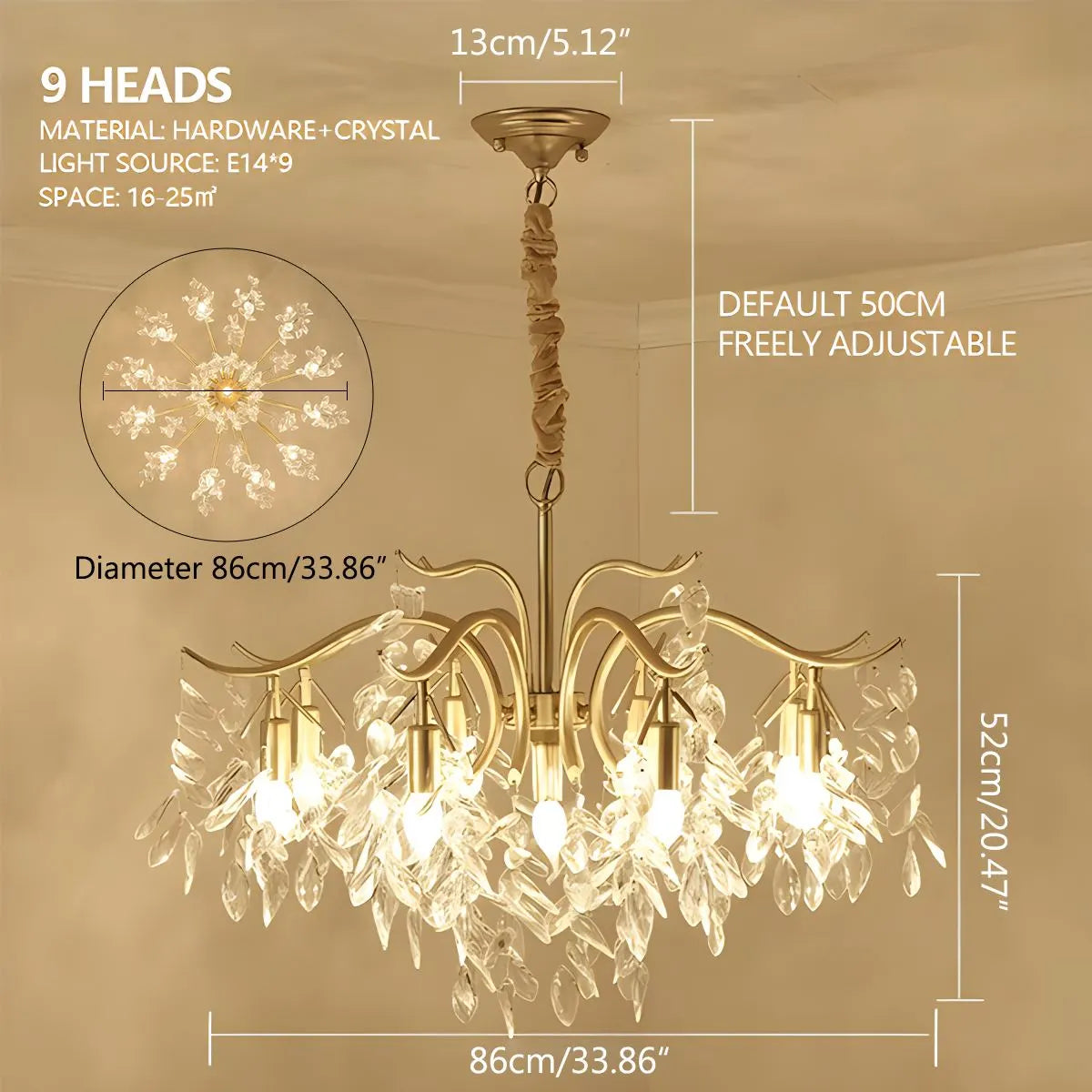 Feyran French Light Luxury Crystal Chandelier