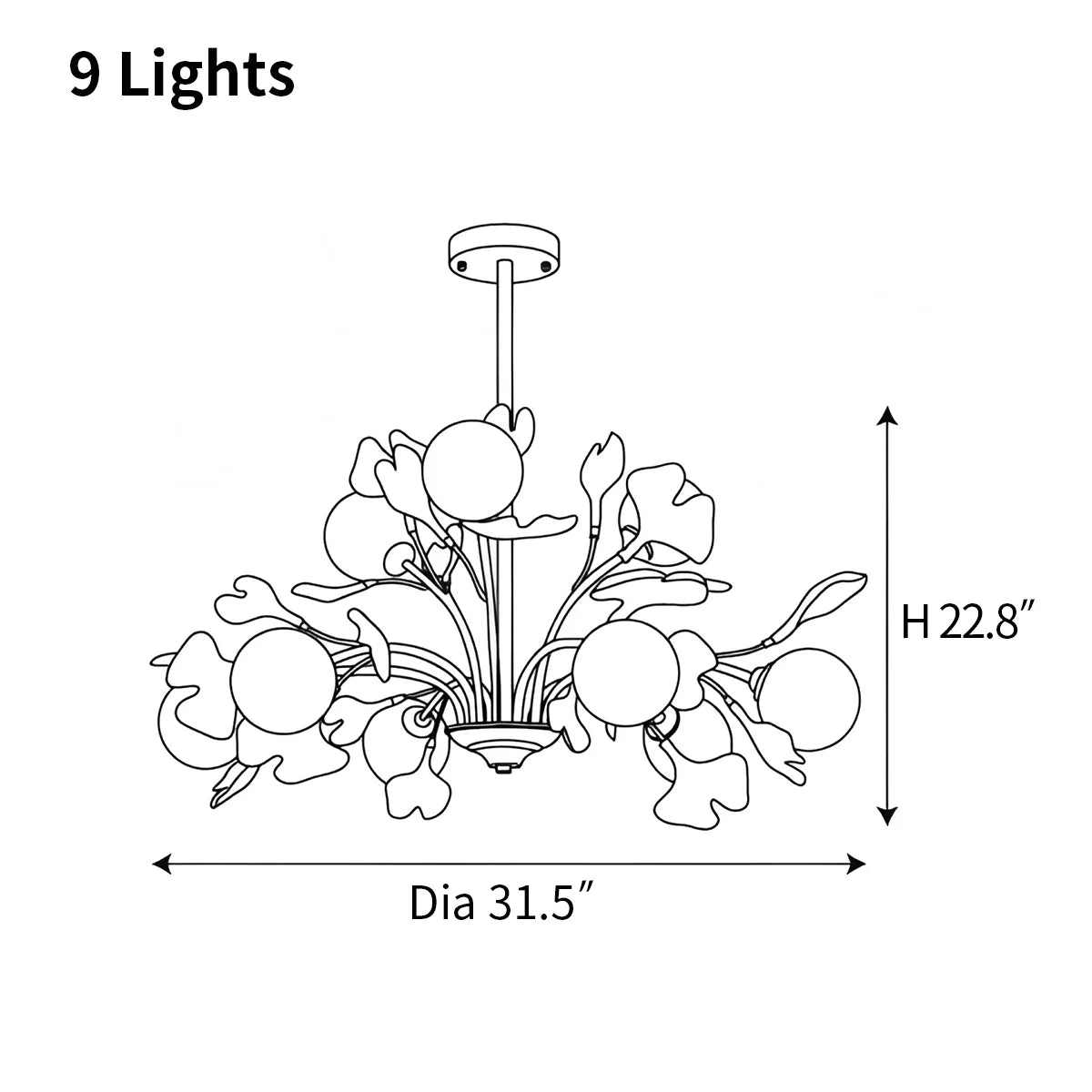 Feyran Thalassa Ginkgo Chandelier for Living Room