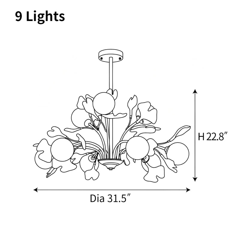 Feyran Thalassa Ginkgo Chandelier for Living Room