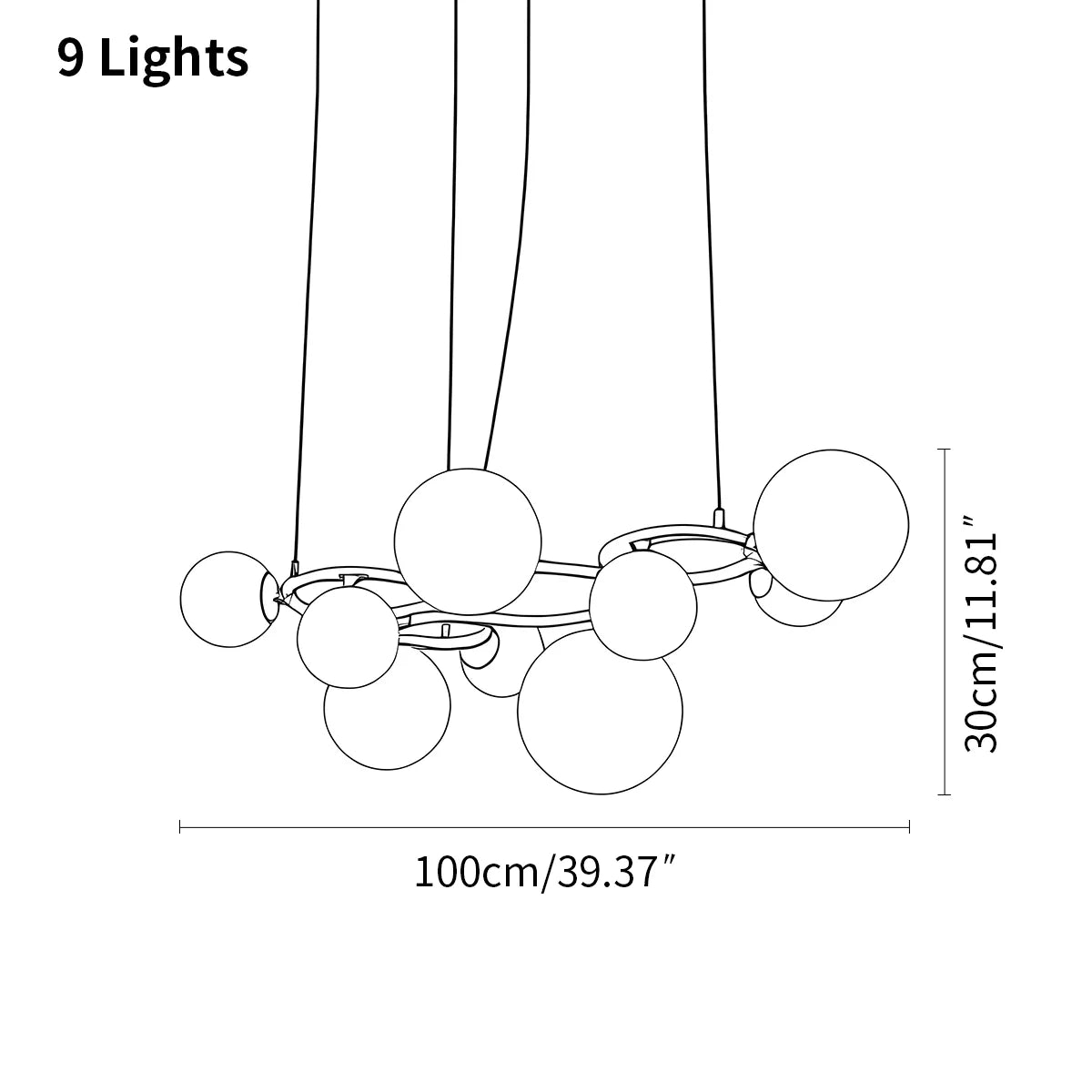 Feyran Luxurious Single-Tone Glass Spheres Chandelier