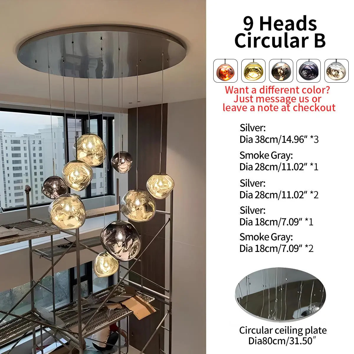 Feyran Large Lava Chandelier Customization