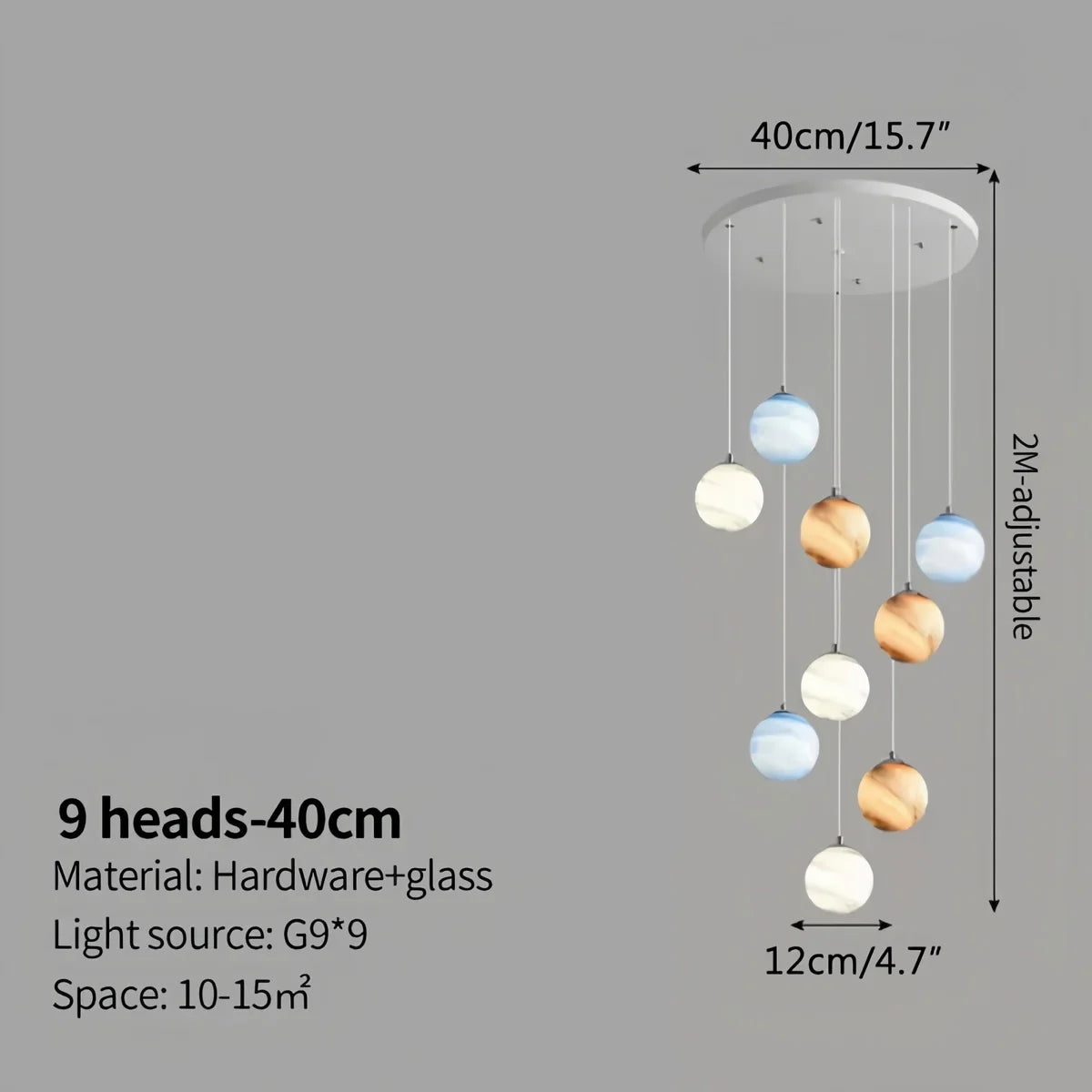 Feyran Modern Attic 3D Moon Celestial Chandelier