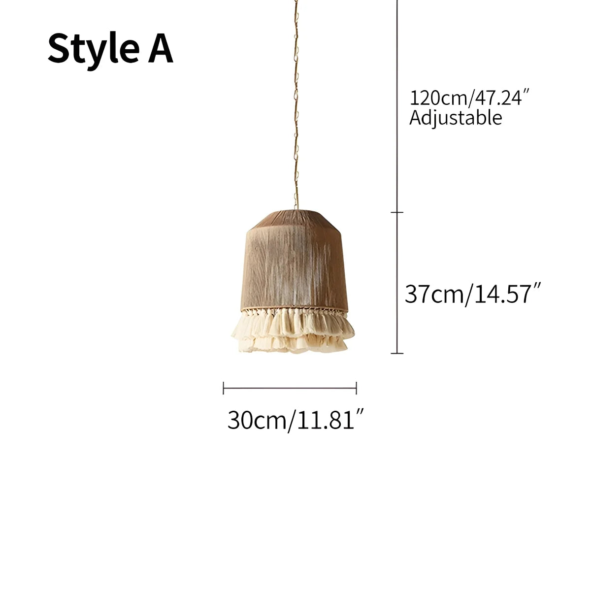 Feyran Boho Vintage Twine Fringe Pendant Light