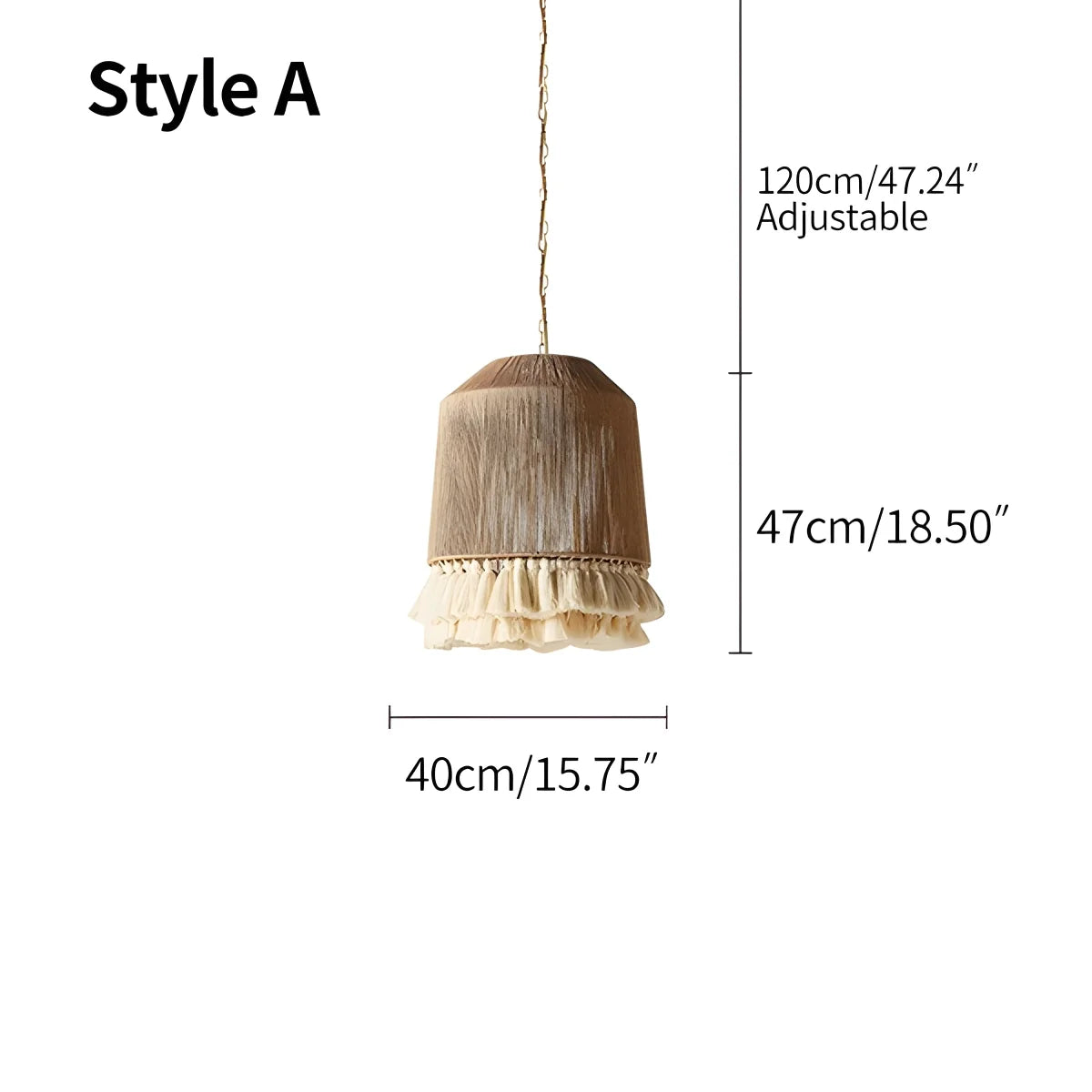 Feyran Boho Vintage Twine Fringe Pendant Light
