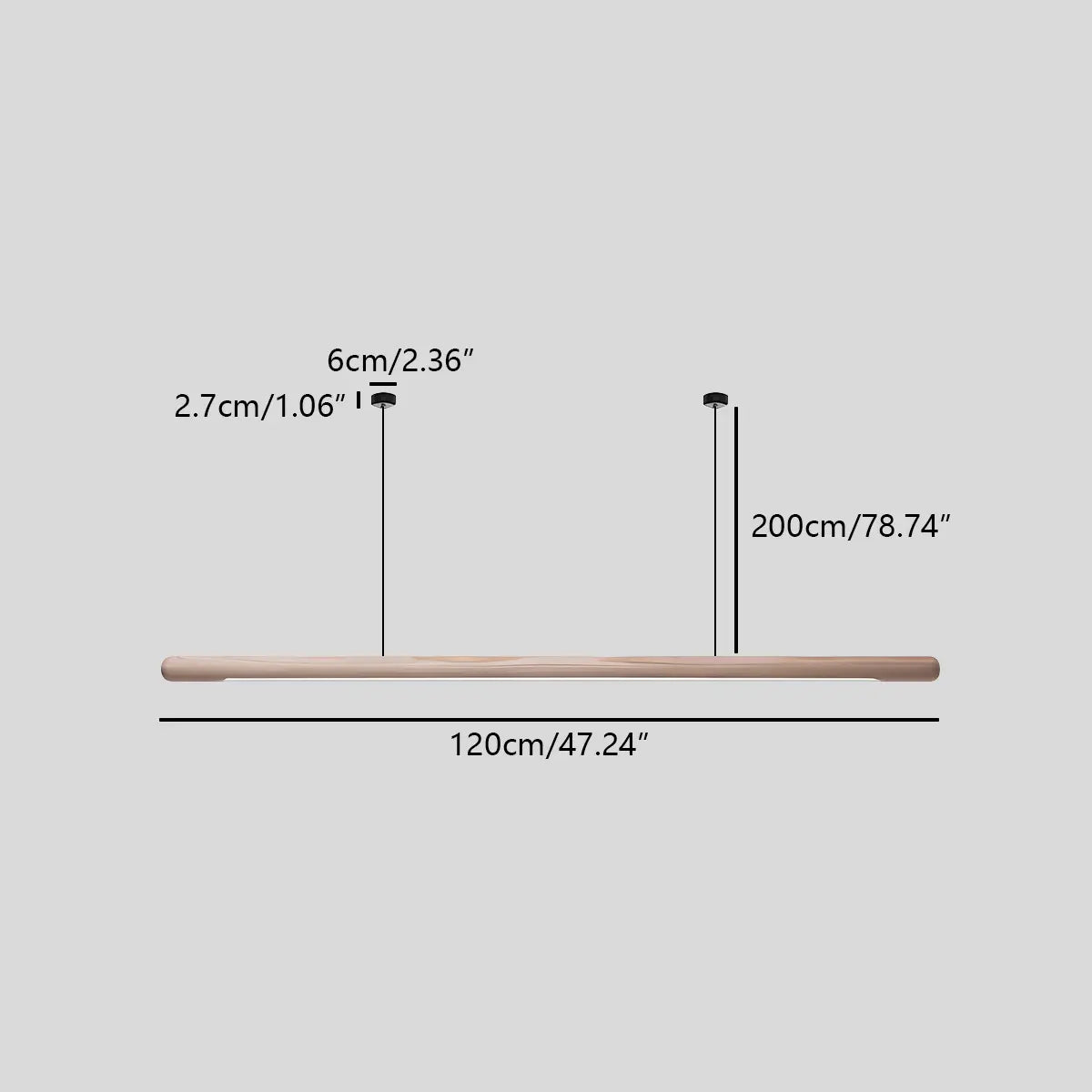Feyran Svelte Wood Linear Pendant Light for Kitchen