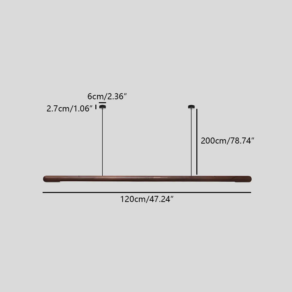 Feyran Svelte Wood Linear Pendant Light for Kitchen