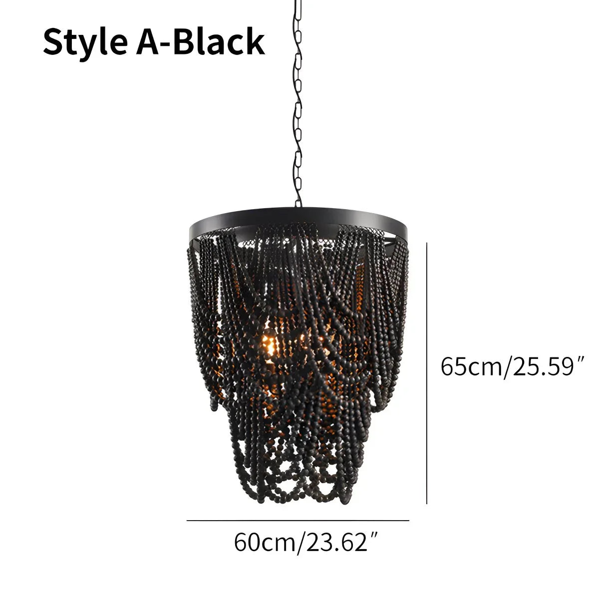 Feyran Retro Wooden Bead Chandelier for Dining Room
