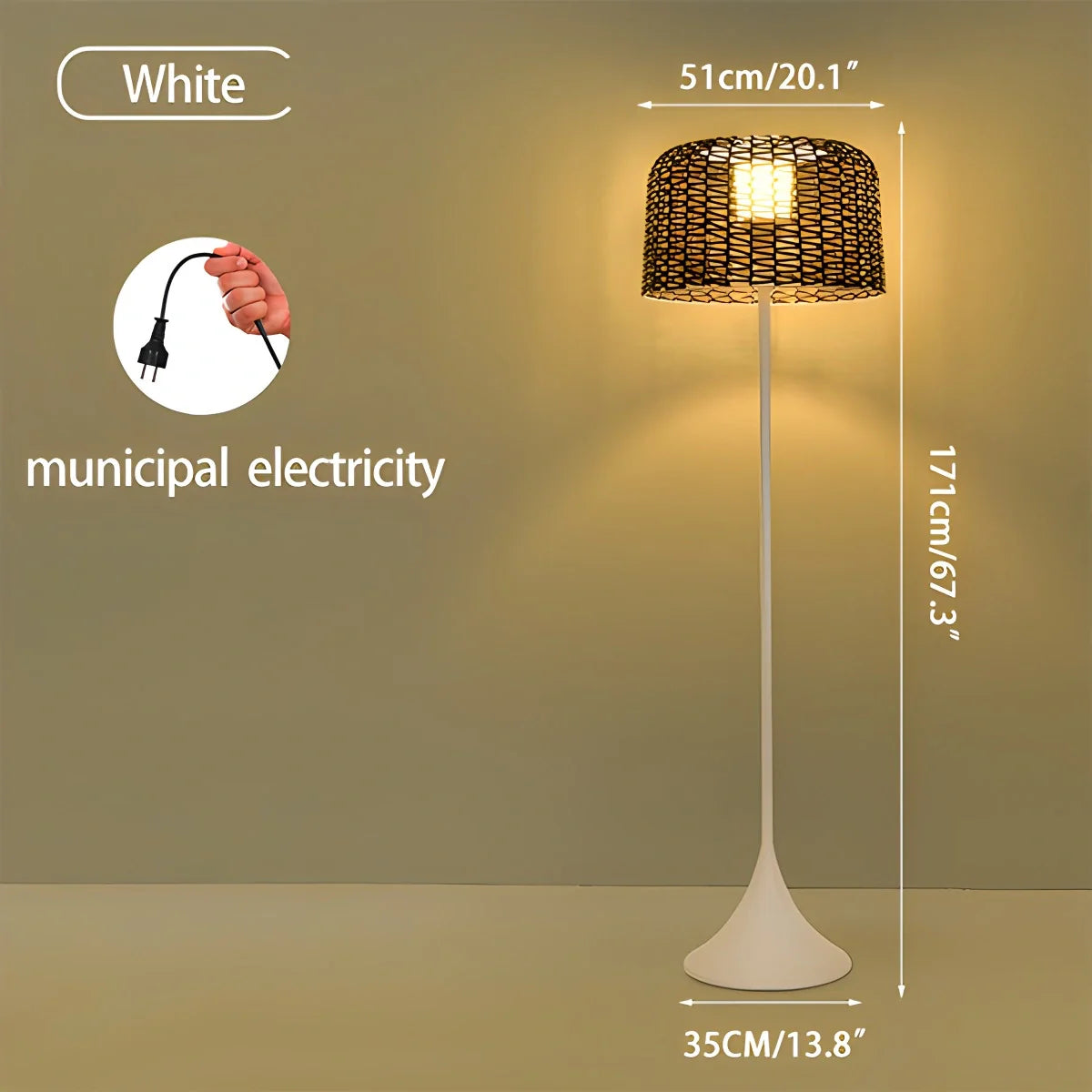 Feyran Vine Woven Floor Lamp for Outdoor