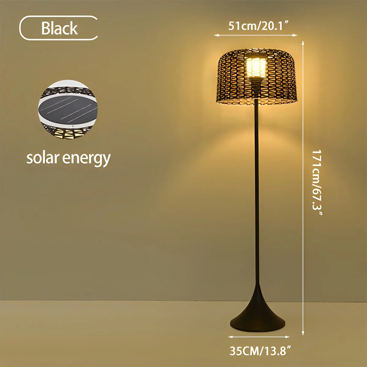 Feyran Vine Woven Floor Lamp for Outdoor