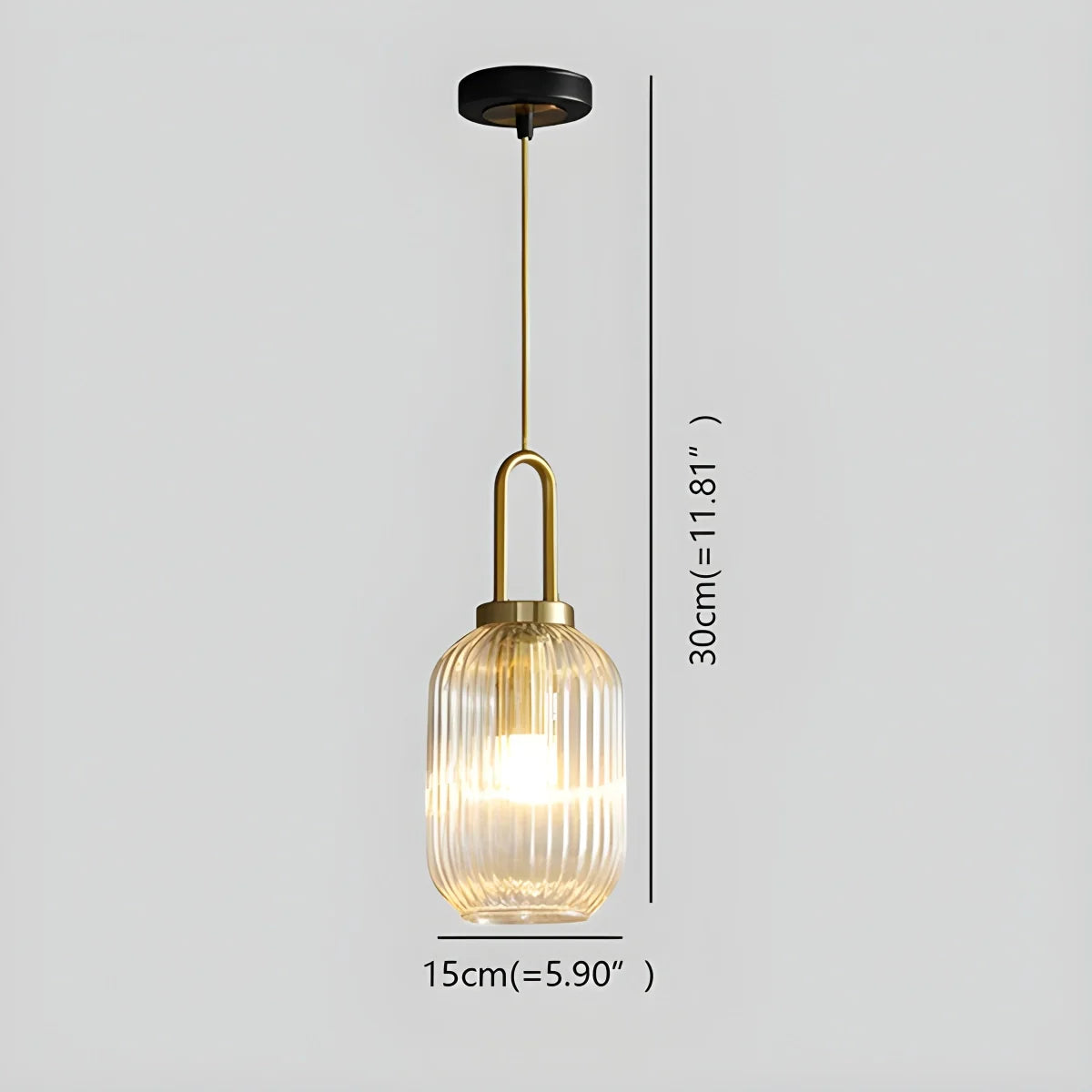 Feyran Modern Ribbed Clear Glass Pendant Light