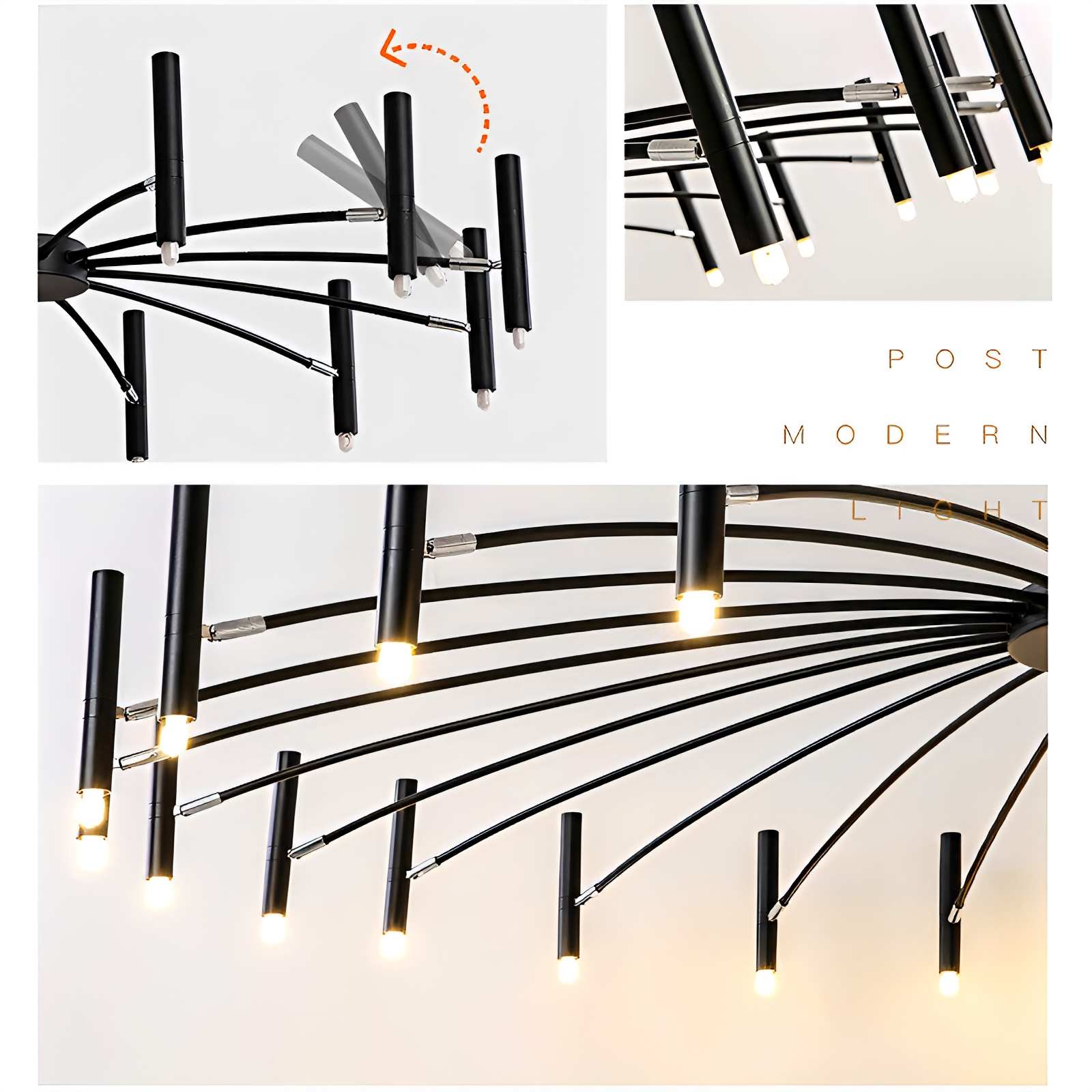 Feyran Modern Adjustable Candelabra Chandelier for Living Room