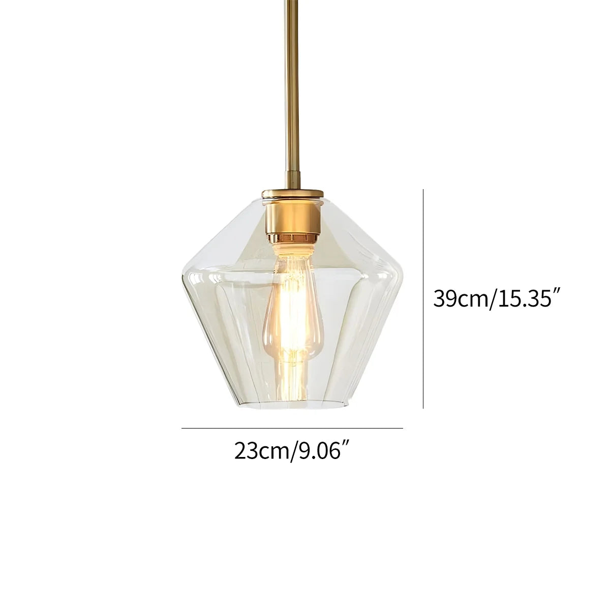Feyran Hailie Clear Glass Pendant Light for Kitchen