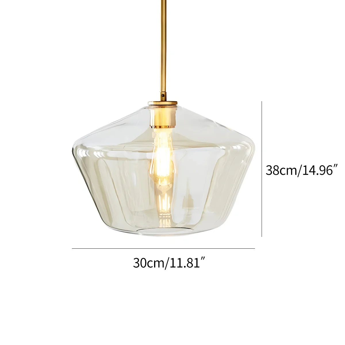 Feyran Hailie Clear Glass Pendant Light for Kitchen