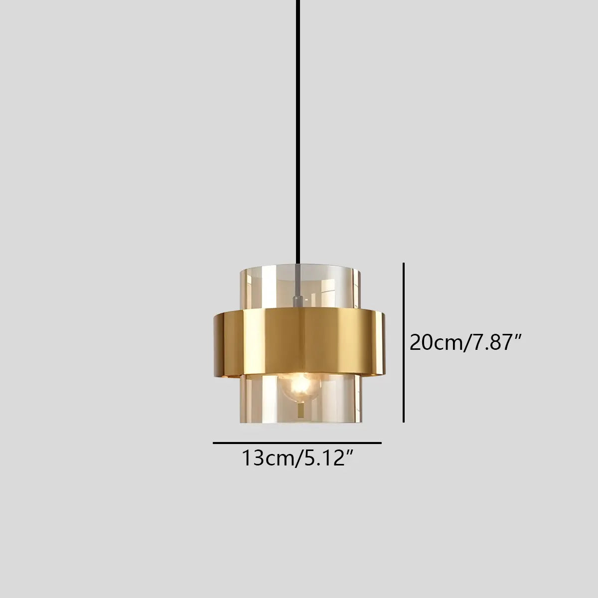 Feyran Azenor Cylindrical Glass Pendant Light for Bedroom