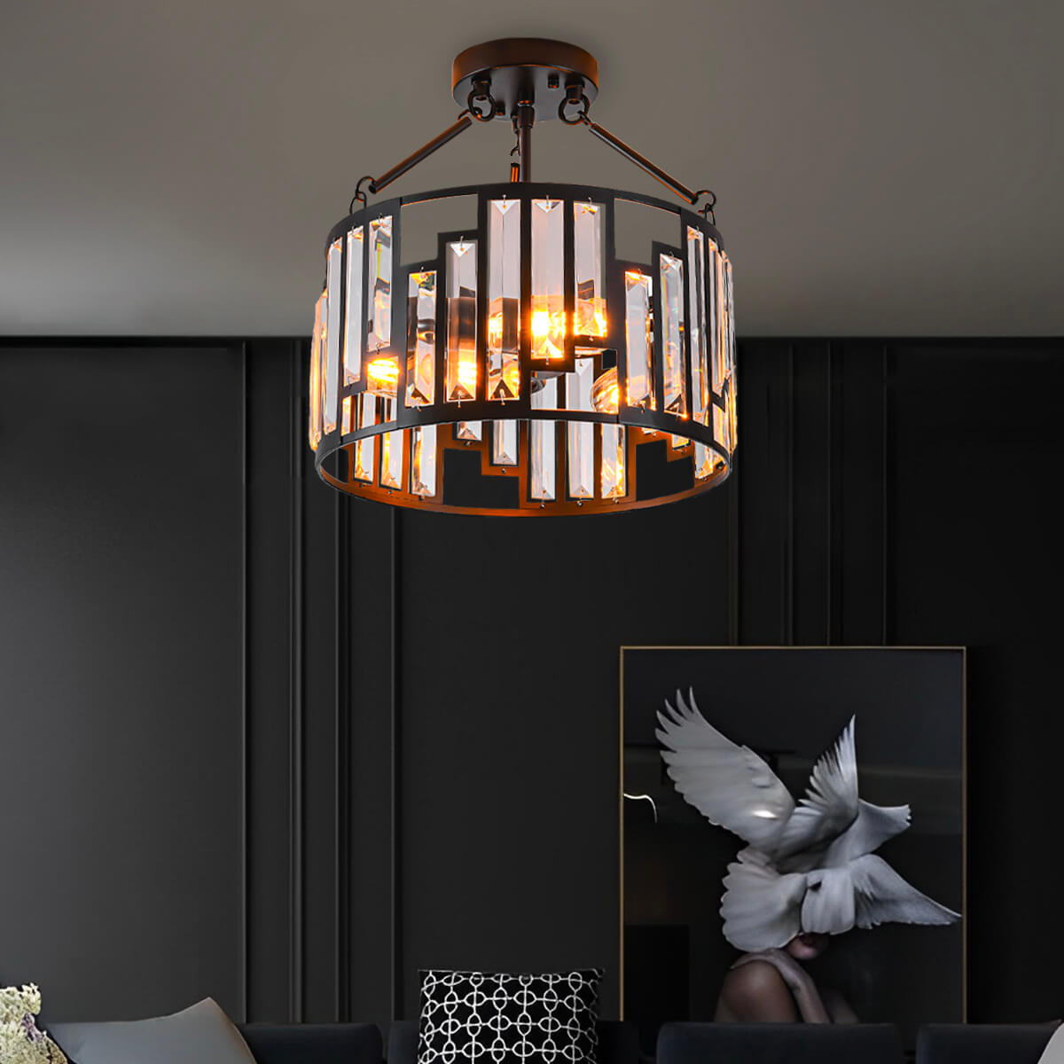 American-style-iron-pendant-lamp-Ceiling-light-living room | Feyran