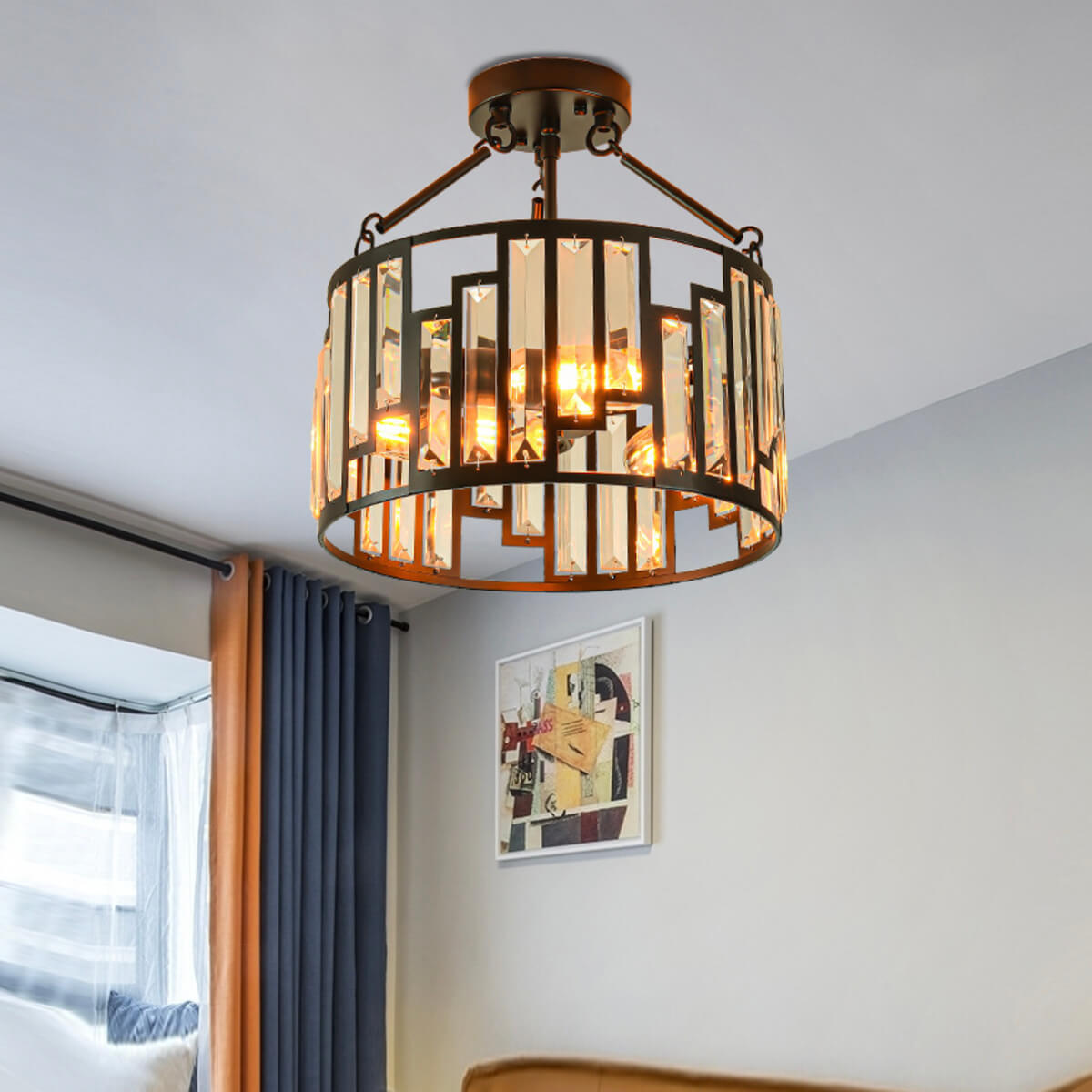 American-style-iron-pendant-lamp-Ceiling-light-living room2 | Feyran