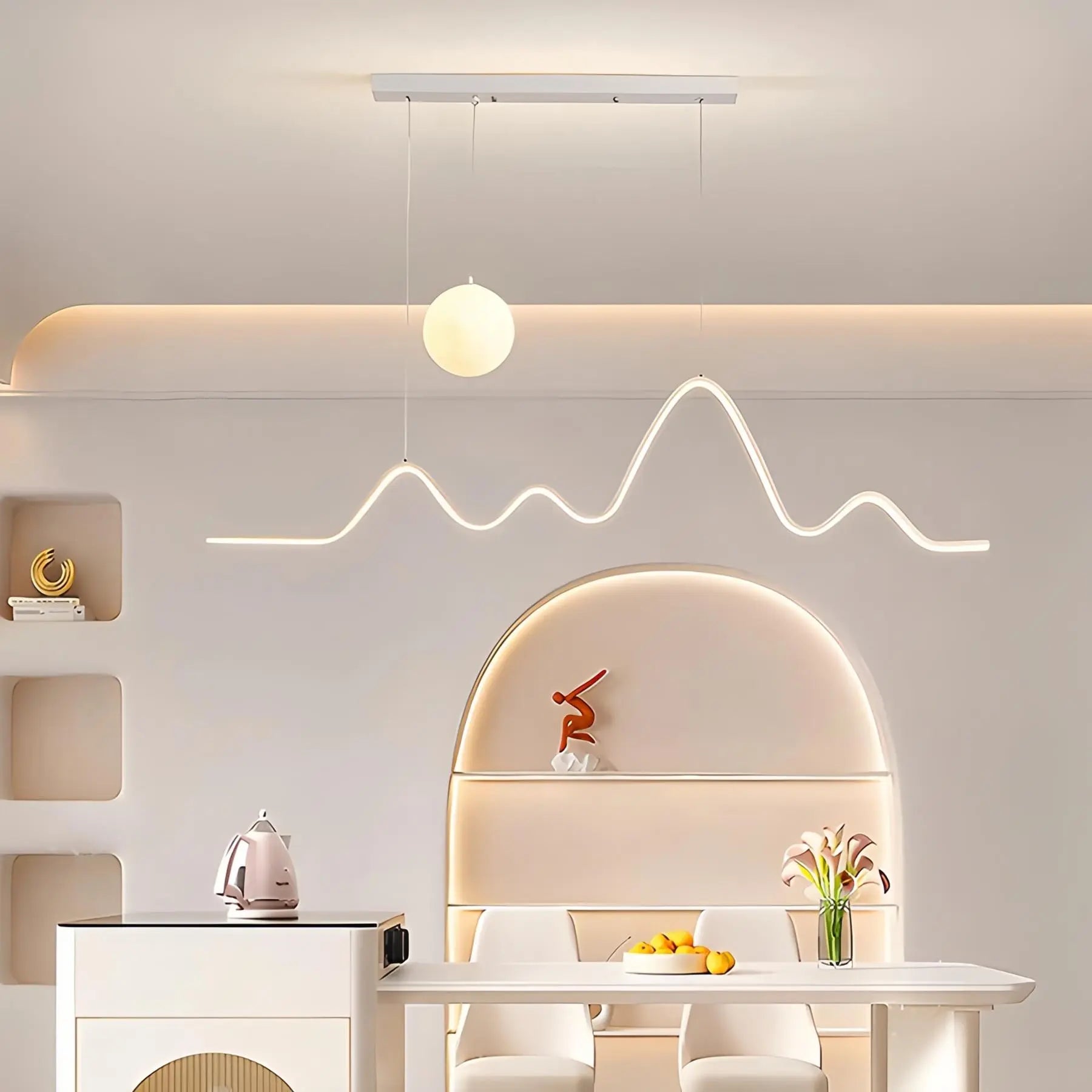 Feyran Louise Minimalist Wavy Pendant Light for Dining Room