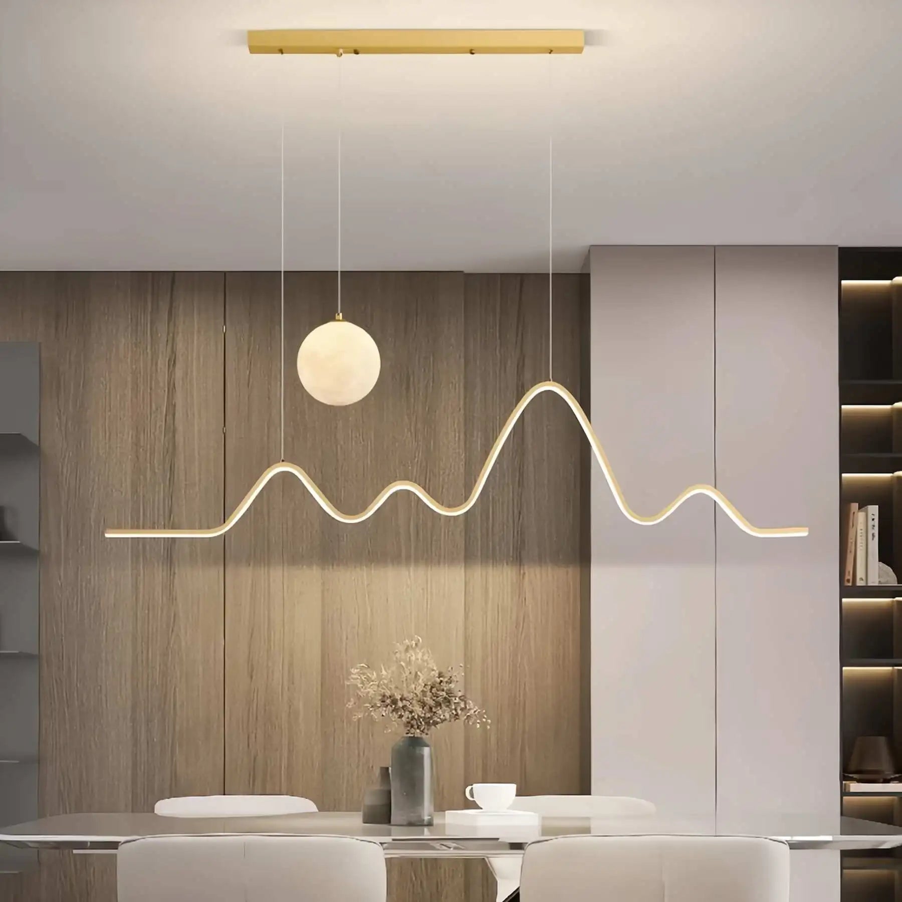 Feyran Louise Minimalist Wavy Pendant Light for Dining Room