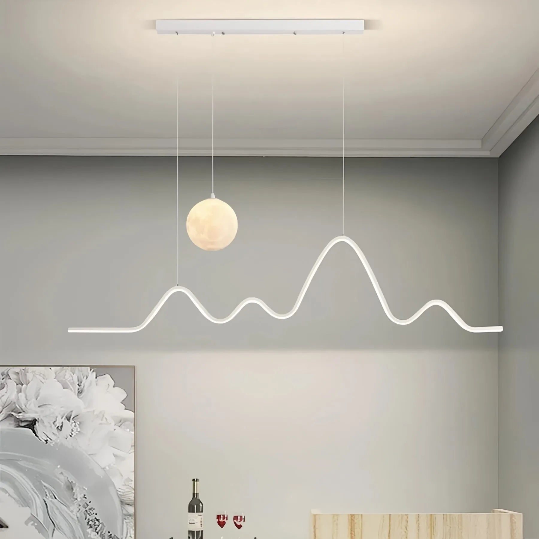 Feyran Louise Minimalist Wavy Pendant Light for Dining Room