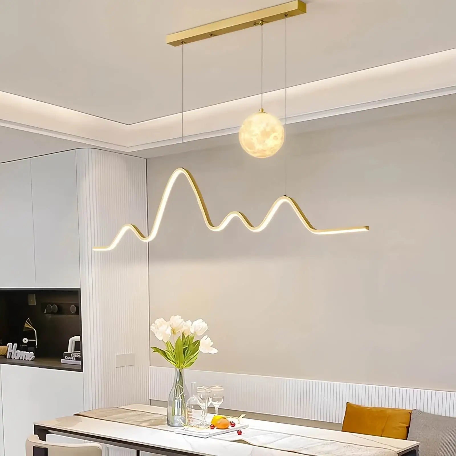 Feyran Louise Minimalist Wavy Pendant Light for Dining Room
