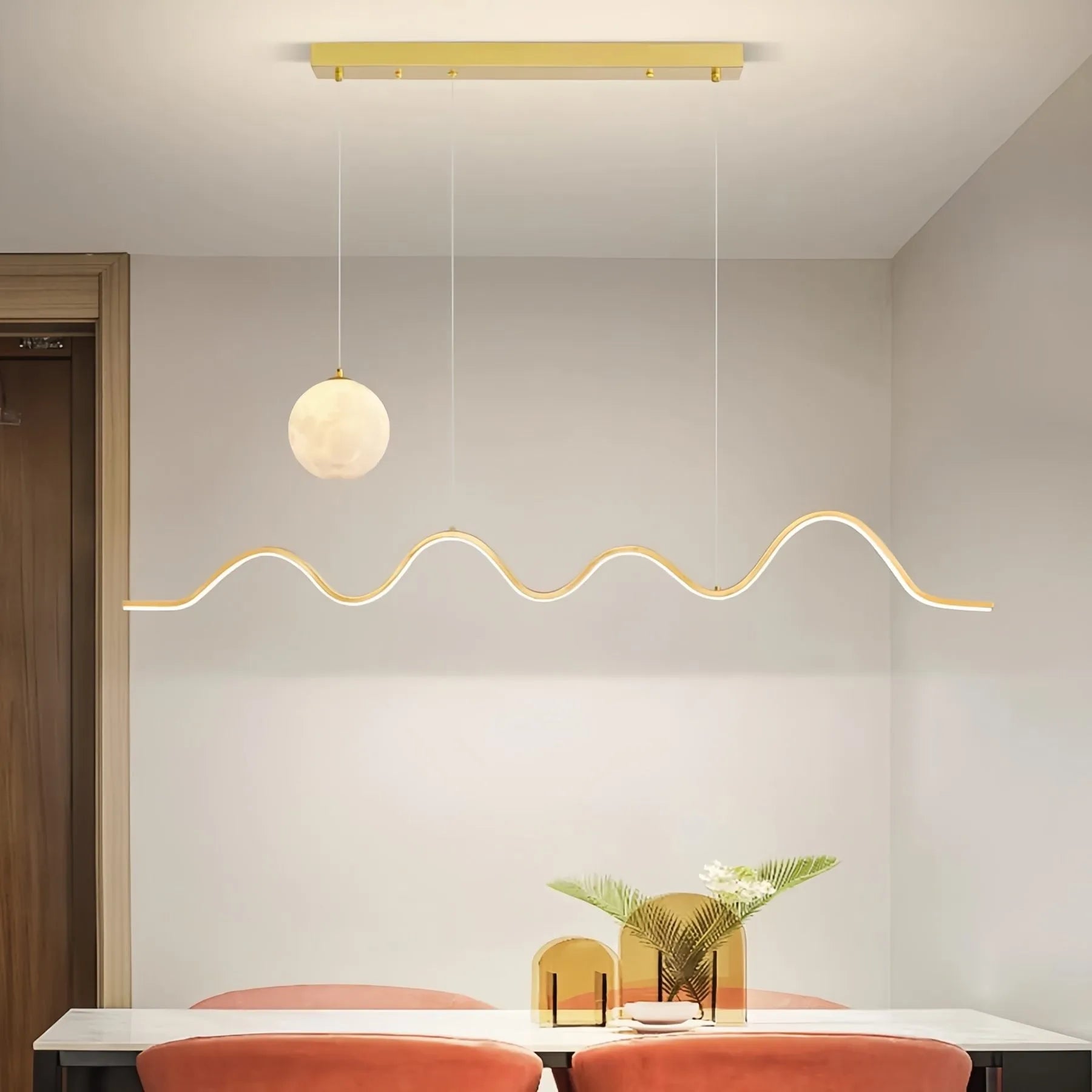 Feyran Louise Minimalist Wavy Pendant Light for Dining Room