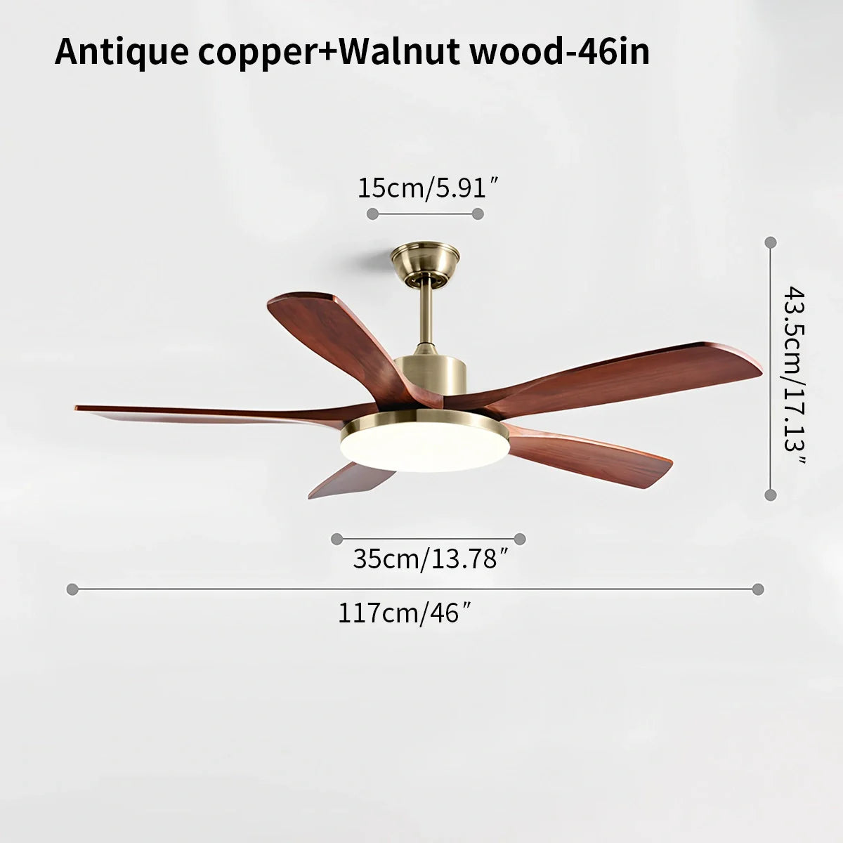 Feyran Solid Wood Ceiling Fan Light for Living Room