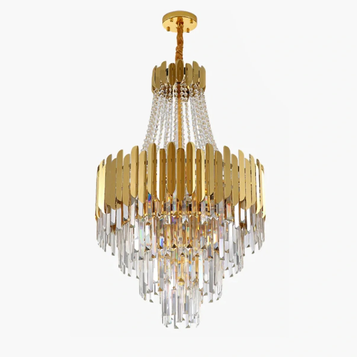 Feyran Large Tiered Gold Crystal Chandelier