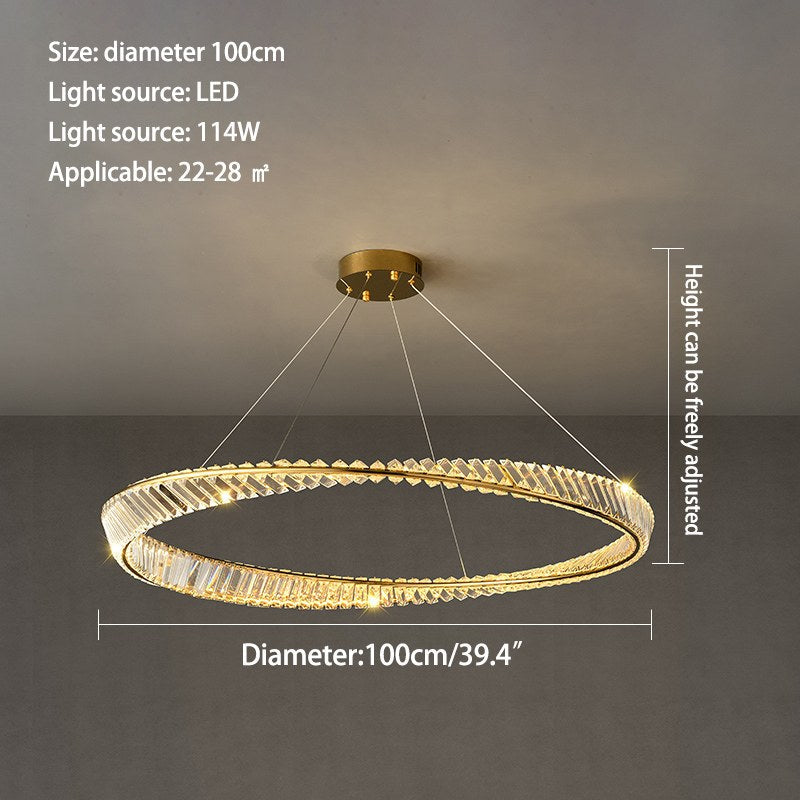 Feyran Modern Luxury Metal Glass Ring Chandelier