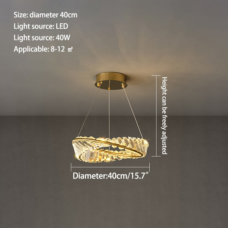 Feyran Modern Luxury Metal Glass Ring Chandelier