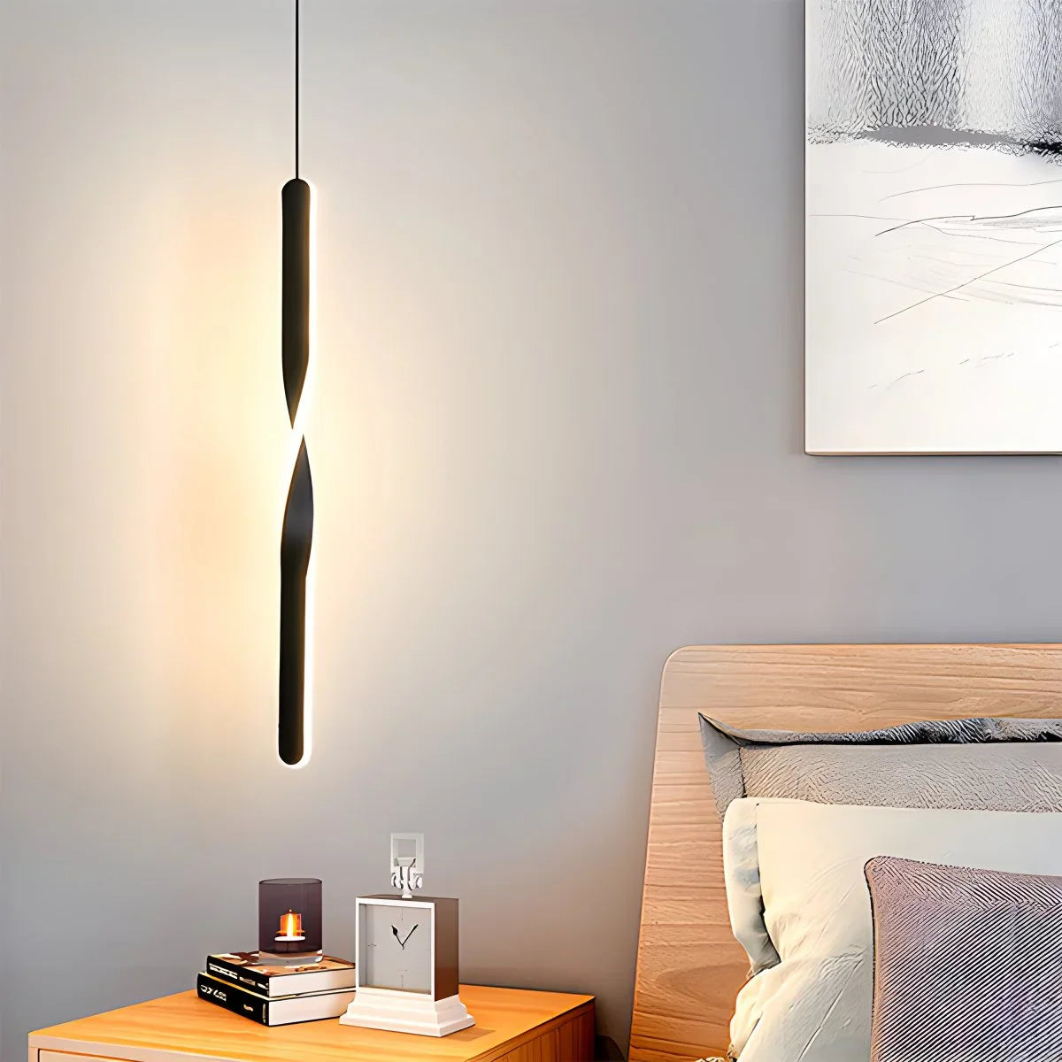 Feyran Modern LED Linear Pendant Light Bedside Lamp